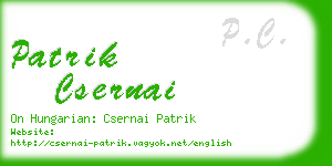 patrik csernai business card